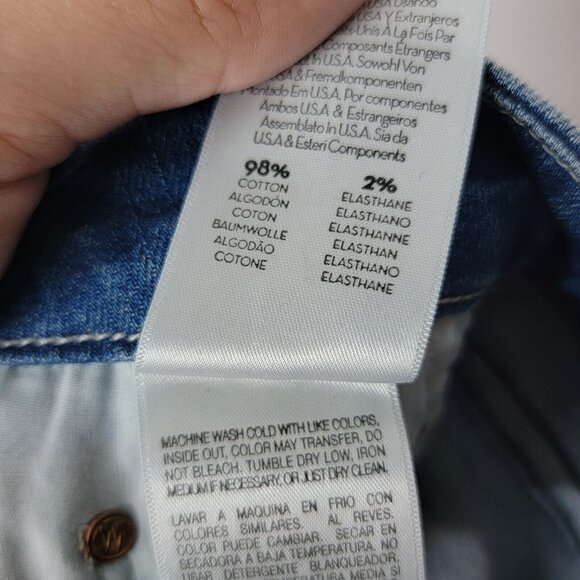 Mother Size 26 The Looker Graffiti Girl Distressed / Destroyed Skinny Blue Jeans - Picture 9 of 9